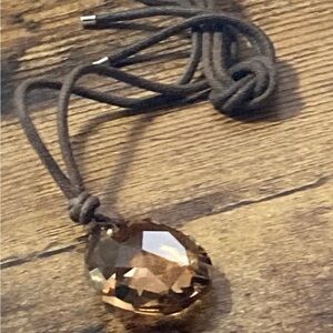 Swarovski Brown Faceted Pendant Necklace
